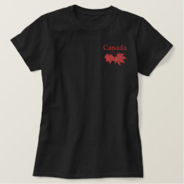 Blätter für kanadische Ahorn Besticktes T-Shirt