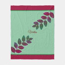 Blätter für moderne grüne und burgundische Pflanze Fleecedecke