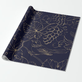 Blätter für Navy- und Goldbeeren  Geschenkpapier