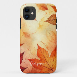 Blätter für personalisiert warme Wasserfarben Case-Mate iPhone Hülle