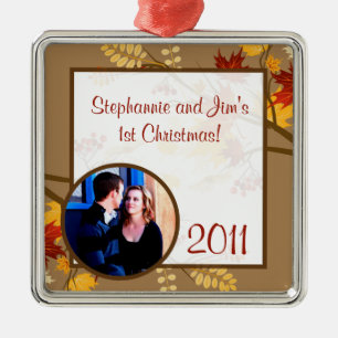 Blätter für personalisierte benutzerdefinierte Orn Silbernes Ornament