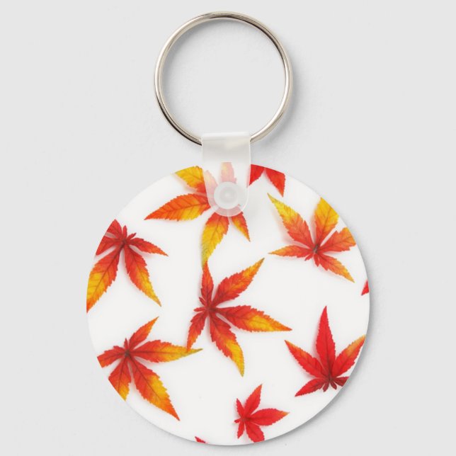 Blätter für rote Herbstmaple Schlüsselanhänger (Vorderseite)