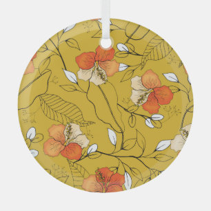 Blätter für tropische Blume: Exotisches Hintergrun Ornament Aus Glas