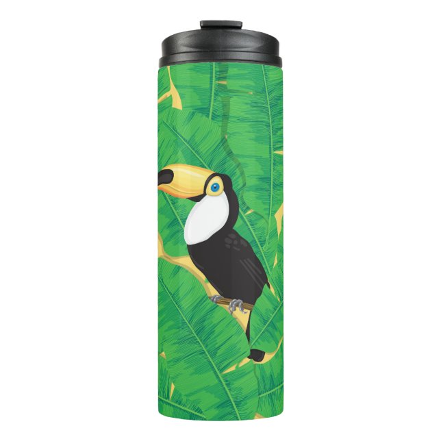 Blätter für Tukane und Bananen Thermosbecher (Vorderseite)