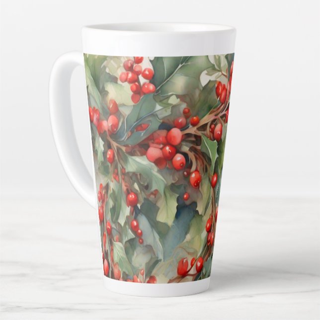 Blätter für Vintage Aquarellbeeren Milchtasse (Linke Ecke)