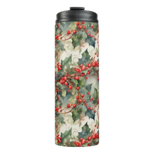 Blätter für Vintage Aquarellbeeren Thermosbecher