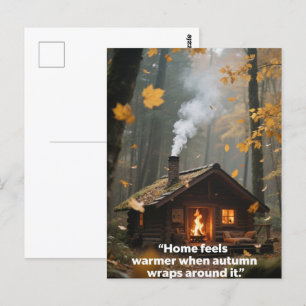 Blätter für Waldbäume im Herbst - Zitate Postkarte