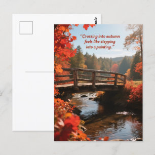 Blätter für Waldbäume im Herbst - Zitate Postkarte