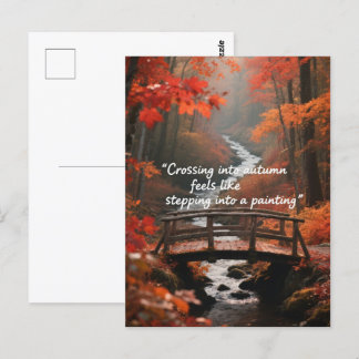 Blätter für Waldbäume im Herbst - Zitate Postkarte