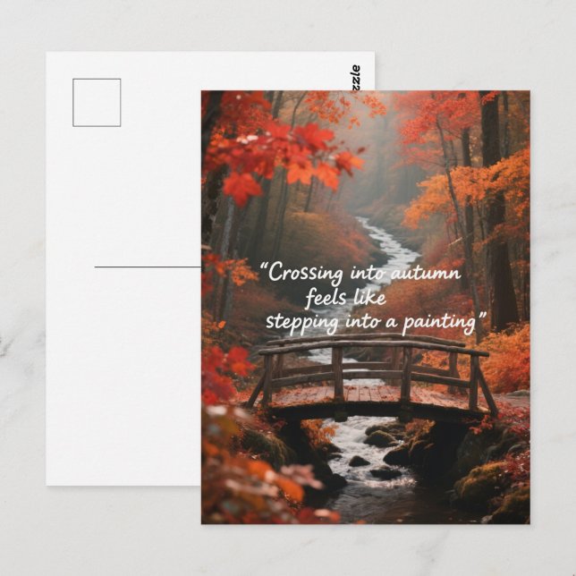 Blätter für Waldbäume im Herbst - Zitate Postkarte (Vorne/Hinten)