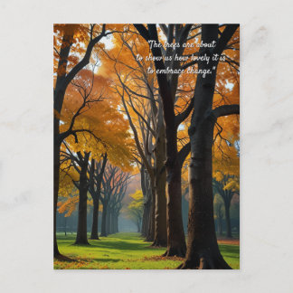 Blätter für Waldbäume im Herbst - Zitate Postkarte