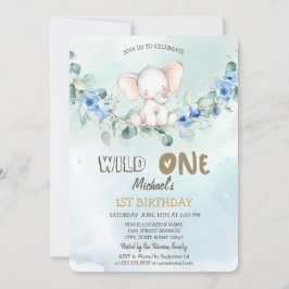 Blätter für Wasserfarben Elefant-Rose 1. Einladung