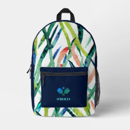 Blätter für Wasserfarben Modernes Monogramm-Pickle Bedruckter Rucksack