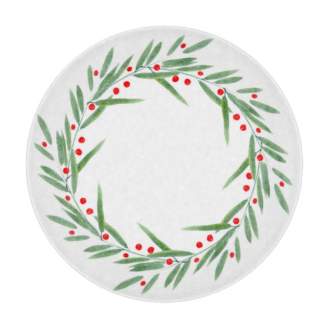 Blätter für Wasserfarben und Beeren Schneidebrett (Vorderseite)