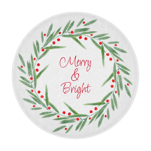 Blätter für Wasserfarben und Beeren Schneidebrett (Vorderseite)