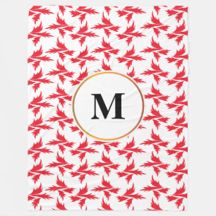 Blätter gemustert fleecedecke