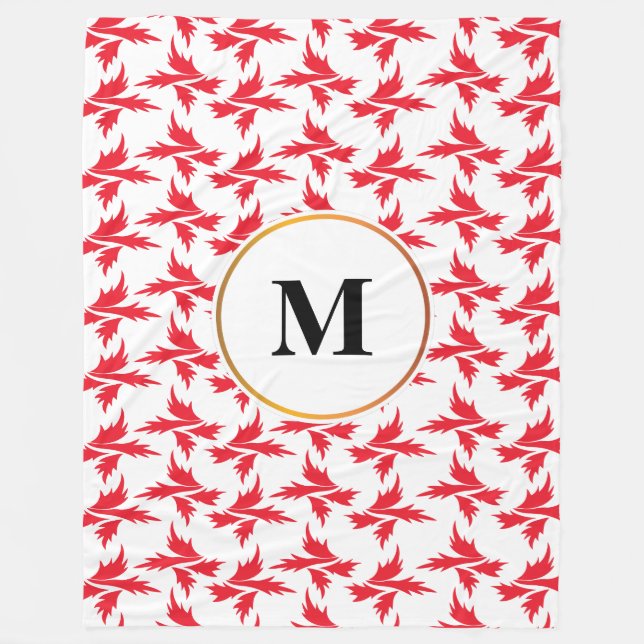 Blätter gemustert fleecedecke (Vorderseite)