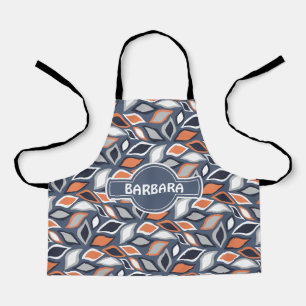 Blätter Graues Orange Minimales Muster Schürze