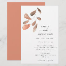 Blätter größerer Größe Korallenhochzeit Einladung