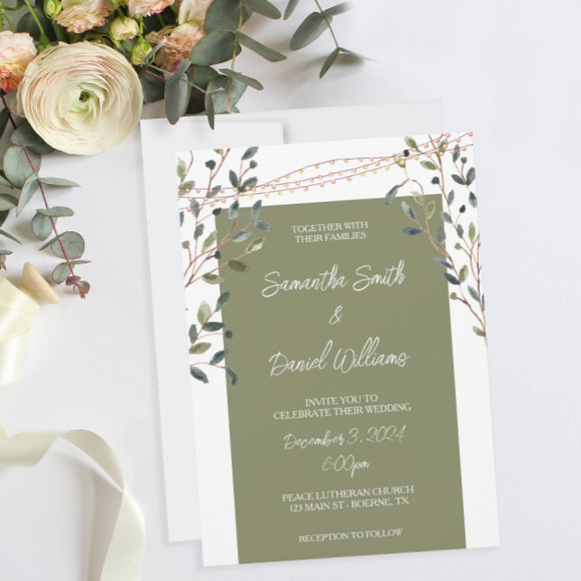 Blätter Grüne Hochzeit Einladung (A botanical themed wedding invitation.)