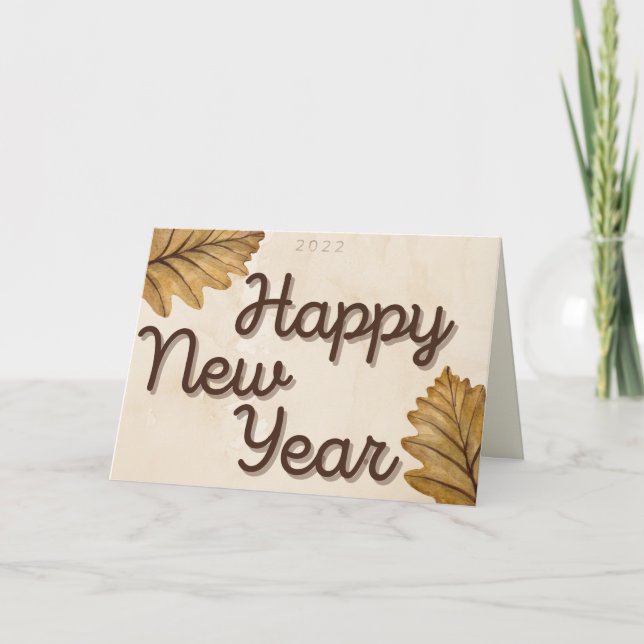 Blätter Gute Neujahrskarte Karte (Vorderseite)