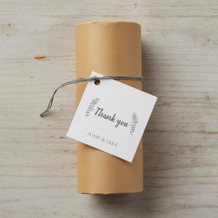 Blätter handgezeichnet Hochzeit danke Geschenkanhänger
