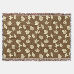 Blätter im Herbst - beige und Schokolade Decke