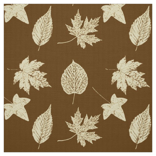 Blätter im Herbst - beige und Schokolade Stoff (Muster)