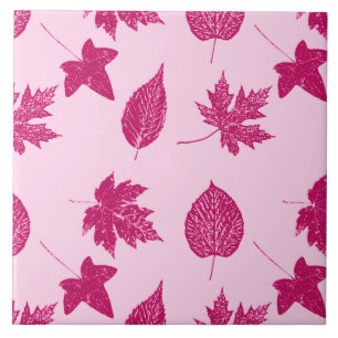 Blätter im Herbst - Bordeaux und Muschel rosa Fliese