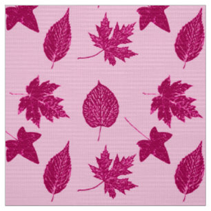 Blätter im Herbst - Bordeaux und Muschel rosa Stoff
