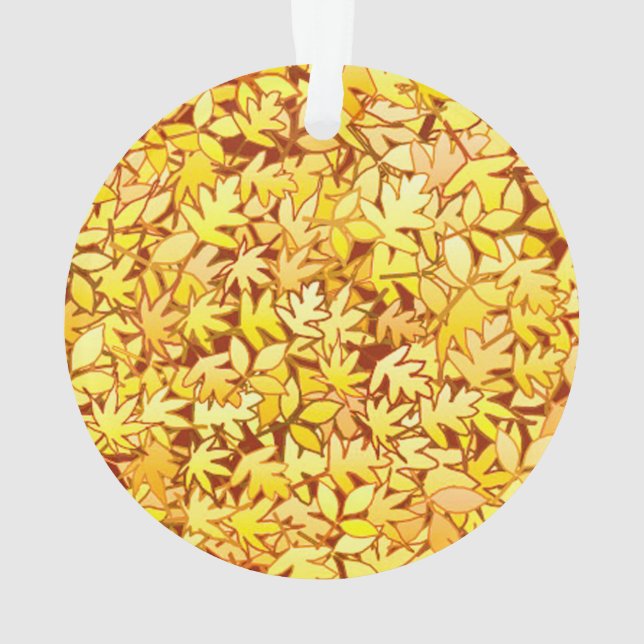 Blätter im Herbst, goldgelb Ornament (Rückseite)