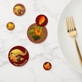 Blätter im Herbst, Kürbis und Erntedank Konfetti