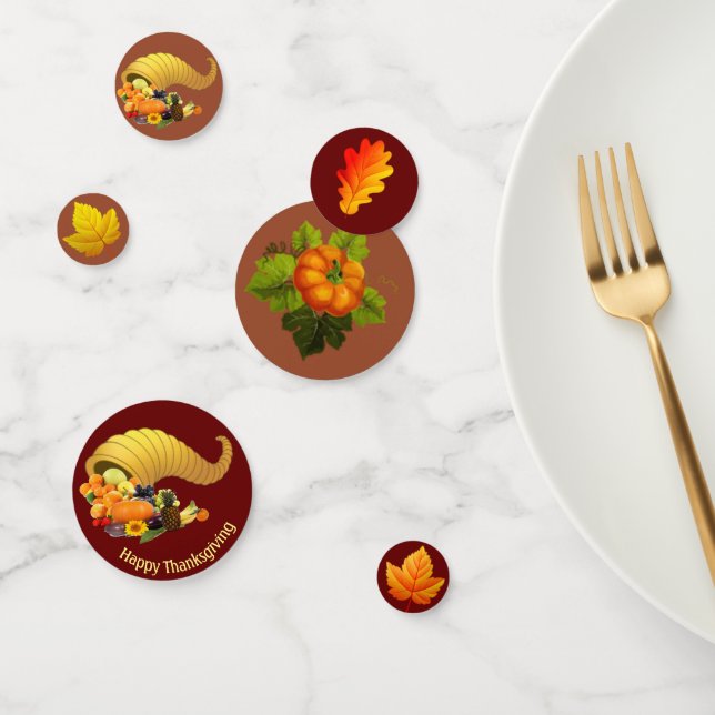 Blätter im Herbst, Kürbis und Erntedank Konfetti (Gruppe)