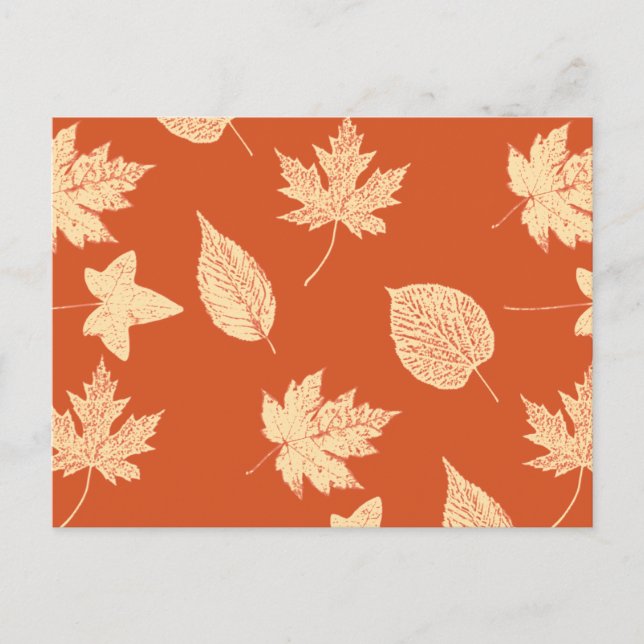 Blätter im Herbst - Mandarine Postkarte (Vorderseite)