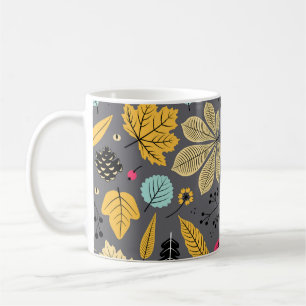 Blätter im Herbst: Nahtloses dunkles Muster Kaffeetasse