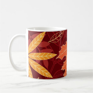 Blätter im Herbst: Nahtloses Naturmuster Kaffeetasse