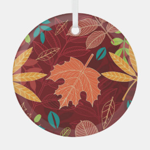 Blätter im Herbst: Nahtloses Naturmuster Ornament Aus Glas
