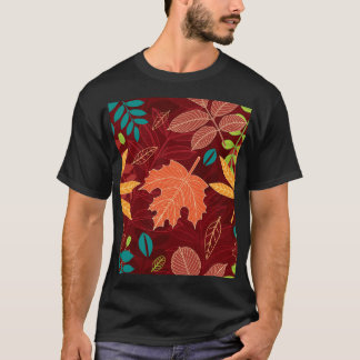 Blätter im Herbst: Nahtloses Naturmuster T-Shirt