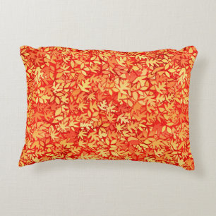 Blätter im Herbst, Orange und Gold Zierkissen