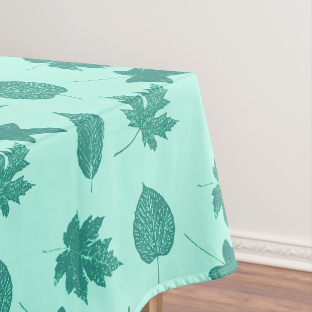 Blätter im Herbst - Türkis und Aqua Tischdecke (Beispiel)