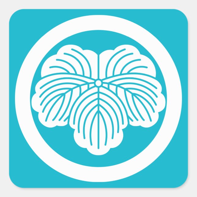Blätter im Kreis Quadratischer Aufkleber (Vorderseite)