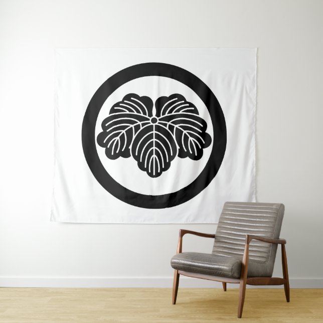 Blätter im Kreis Wandteppich (Beispiel (Horizontal))