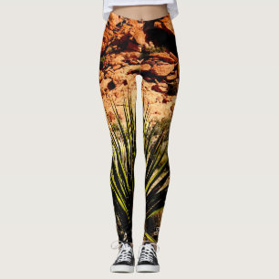 Blätter im Südwesten Yuccas Name Green Brown Weste Leggings