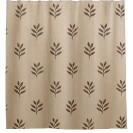 Blätter in Beige und Braun Duschvorhang