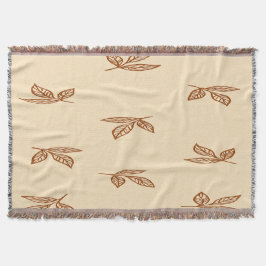 Blätter in Beige und Braun werfen Blanket Decke