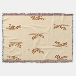 Blätter in Beige und Braun werfen Blanket Decke