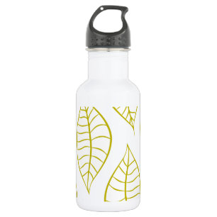 Blätter in Citron Edelstahlflasche