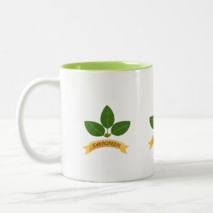 Blätter in der grünen Bucht Zweifarbige Tasse