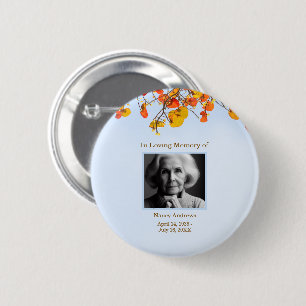 Blätter in der Liebe zur Gedächtnisbeerdigung Button