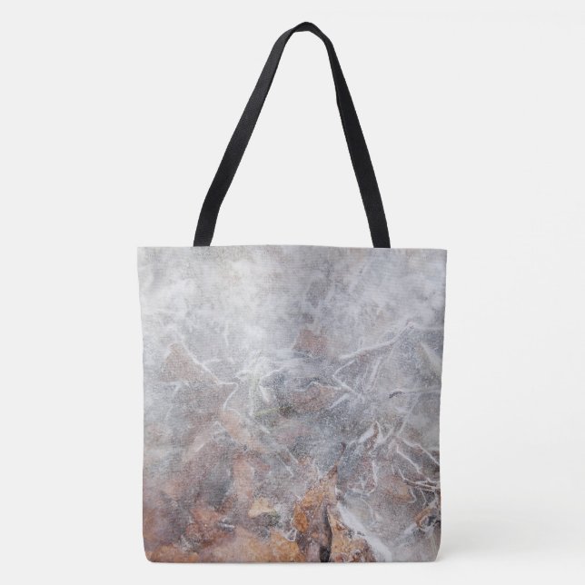 Blätter in Eis (Gold) Tasche (Vorderseite)